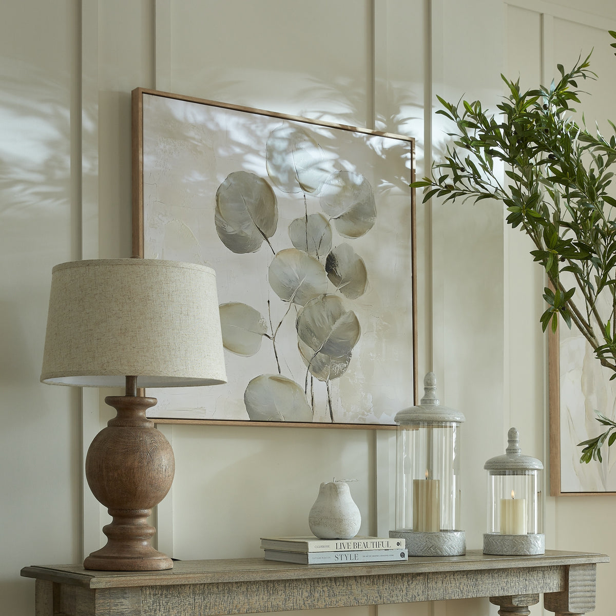 Clarion Table Lamp With Edged Linen Shade