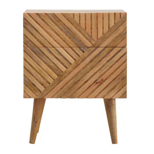 Lille 2 Drawer Oak-ish Bedside